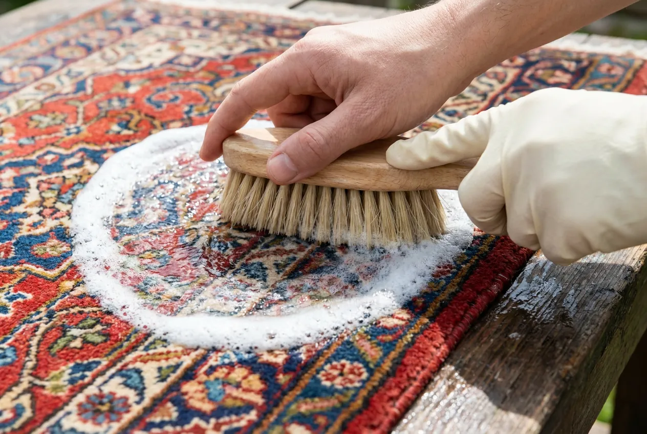 Teppichreinigung Wien — schonende Handwäsche eines Orientteppichs